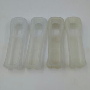 Lot of 4 Clear Rubber Silicone Remote Controller Cases for Nintendo Wii Wii U